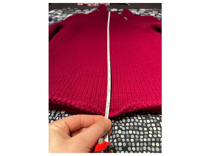 Louis Vuitton Roter Rollkragenpullover aus Kaschmir und Wolle mit Reißverschluss - Ansicht 18