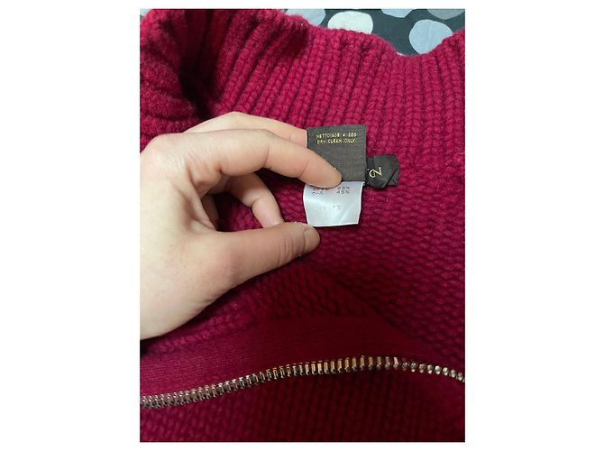 Louis Vuitton Roter Rollkragenpullover aus Kaschmir und Wolle mit Reißverschluss - Ansicht 4