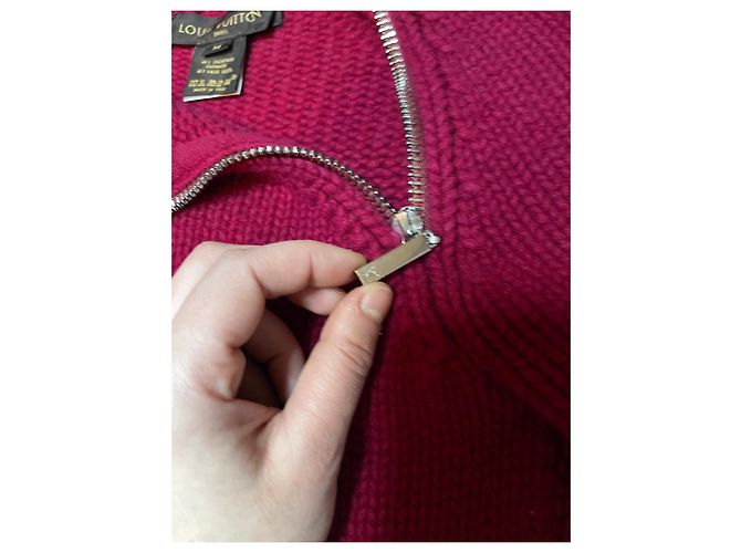 Louis Vuitton Roter Rollkragenpullover aus Kaschmir und Wolle mit Reißverschluss - Ansicht 6