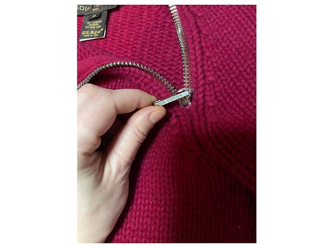 Louis Vuitton Roter Rollkragenpullover aus Kaschmir und Wolle mit Reißverschluss - Ansicht 7
