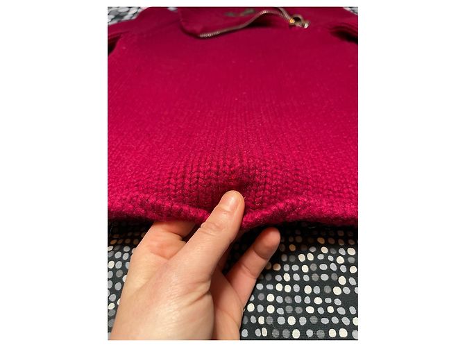 Louis Vuitton Roter Rollkragenpullover aus Kaschmir und Wolle mit Reißverschluss - Ansicht 8