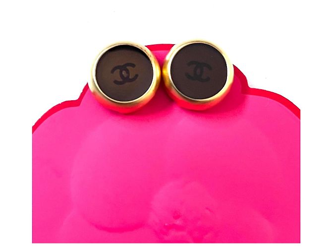 Orecchini rotondi Chanel dorati D'oro - vista 2