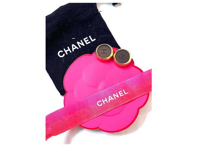 Orecchini rotondi Chanel dorati D'oro - vista 3