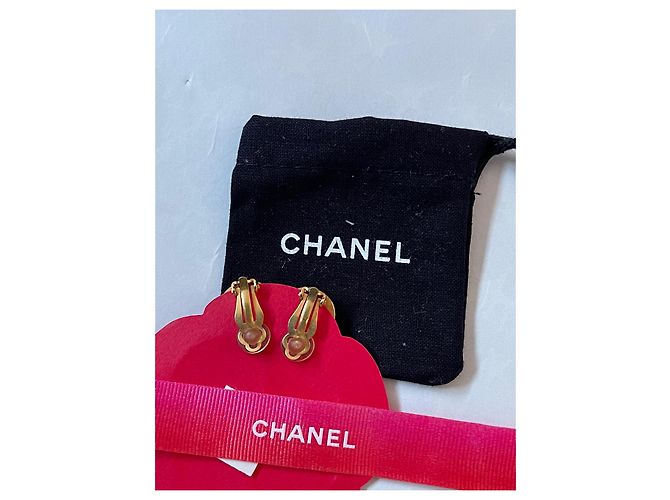 Orecchini rotondi Chanel dorati D'oro - vista 4