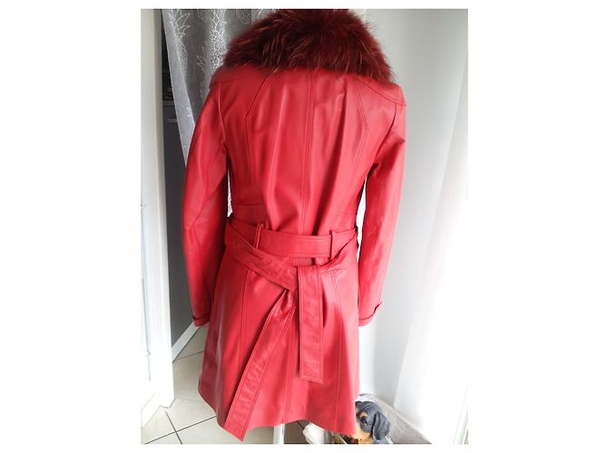 Chaqueta Giorgio de cuero roja Colección John & Yoko - vista 2