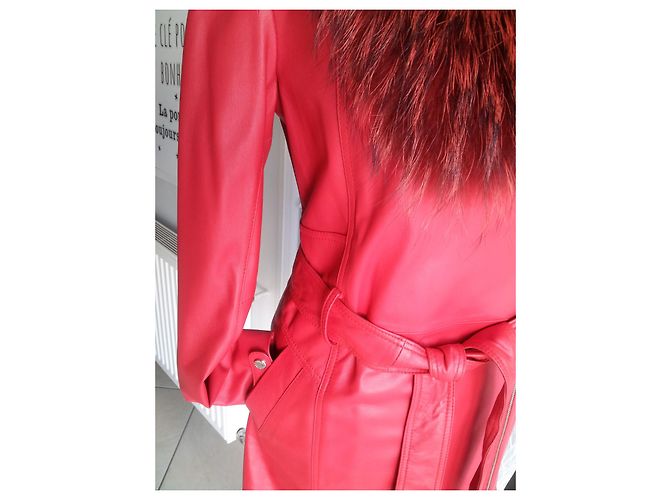 Chaqueta Giorgio de cuero roja Colección John & Yoko - vista 3