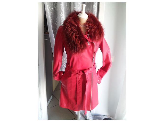 Chaqueta Giorgio de cuero roja Colección John & Yoko - vista 4