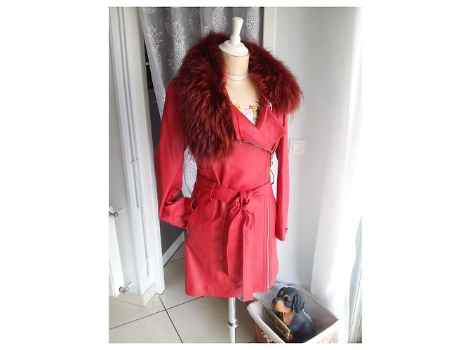 Chaqueta Giorgio de cuero roja Colección John & Yoko - vista 7