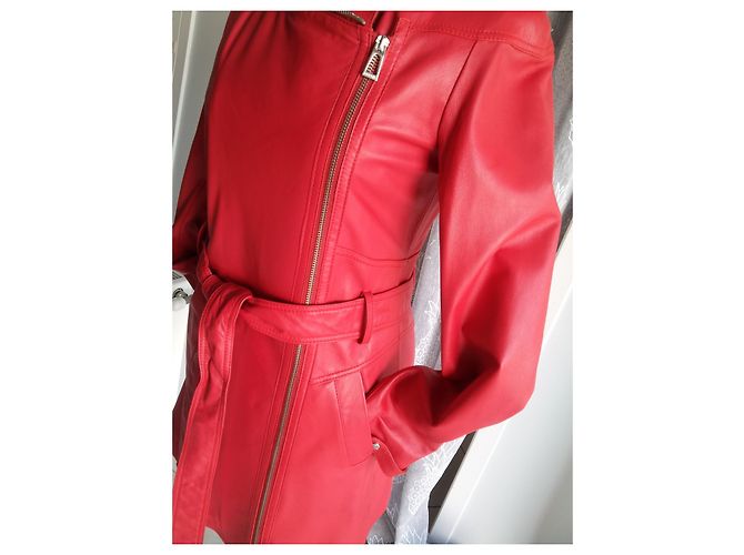Chaqueta Giorgio de cuero roja Colección John & Yoko - vista 9