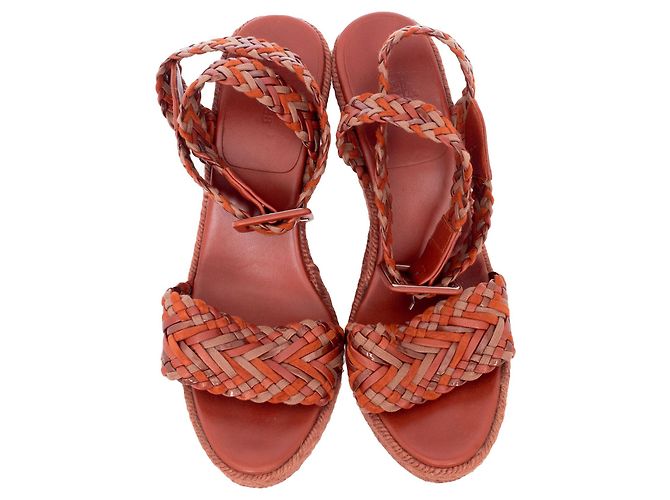 Sandalias de cuña Hermès Alpargatas Castaño - vista 5