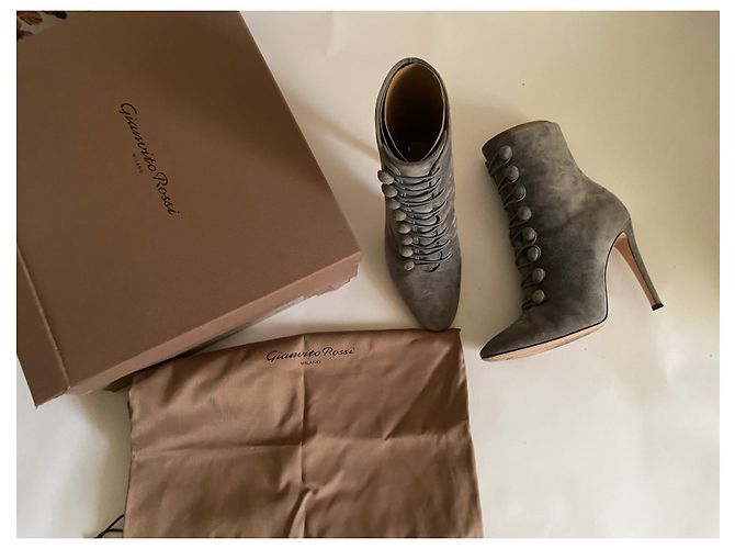 Botines Gianvito Rossi Empire Verdes de Gamuza 37.5 - vista 2