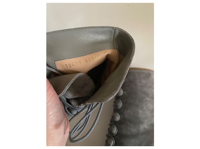 Botines Gianvito Rossi Empire Verdes de Gamuza 37.5 - vista 8