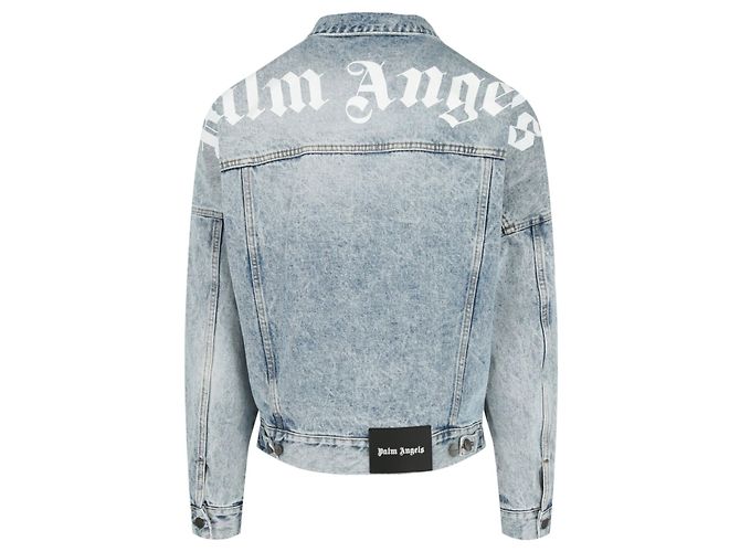 Palm Angels Jeansjacke mit gebogenem Logo - Ansicht 2