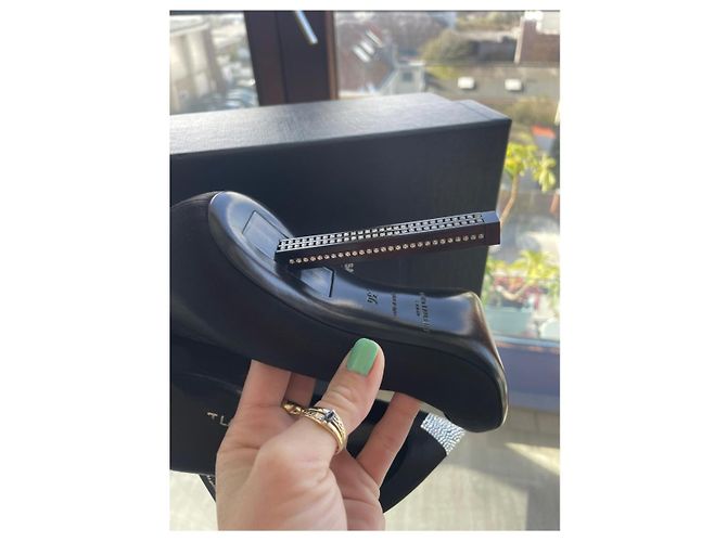 Yves Saint Laurent Torre 110 DÉCOLLETÉ NERO SATINATO E CRISTALLI BIANCHI Metallico - vista 6