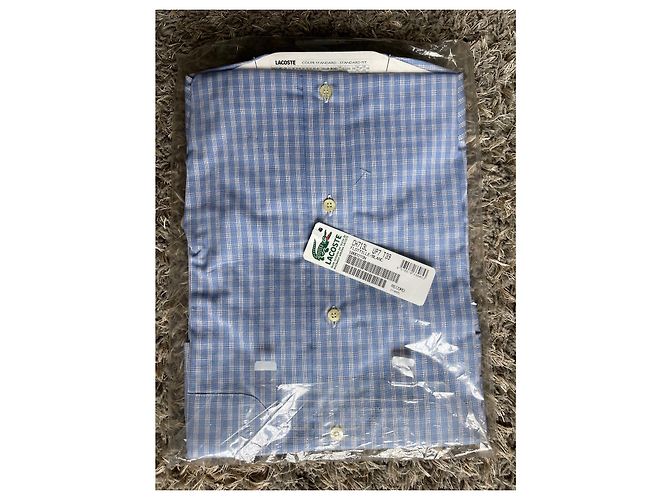 Klassisches Lacoste-Hemd Weiß Hellblau - Ansicht 2