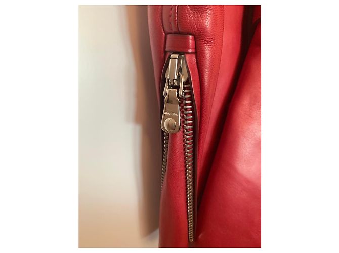 Miu Miu Biker-Schößchen-Lederjacke BRANDNEU Bordeaux - Ansicht 4