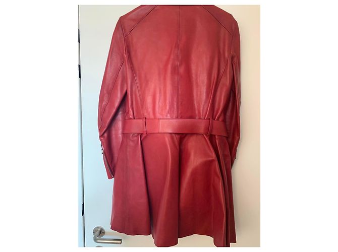 Miu Miu Biker-Schößchen-Lederjacke BRANDNEU Bordeaux - Ansicht 7