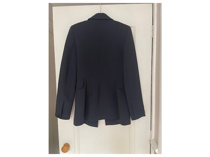 Tara Jarmon Blazer aus Wolle in Navy Blau mit Satindetails - Ansicht 5