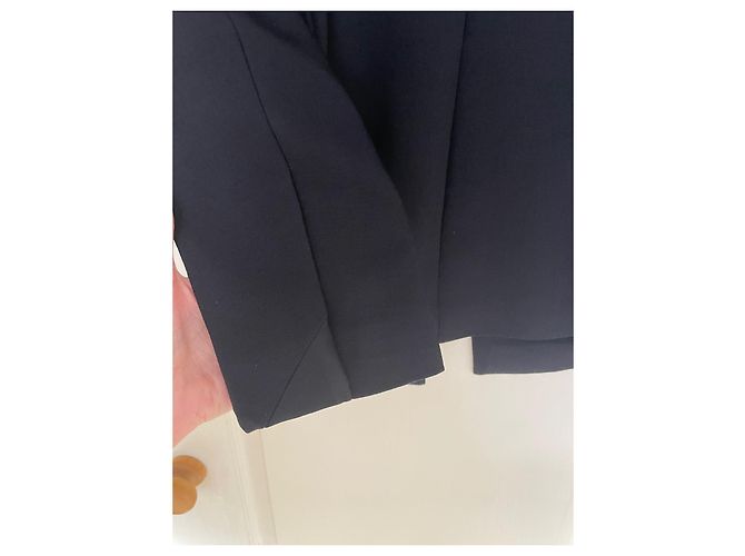Tara Jarmon Blazer aus Wolle in Navy Blau mit Satindetails - Ansicht 6