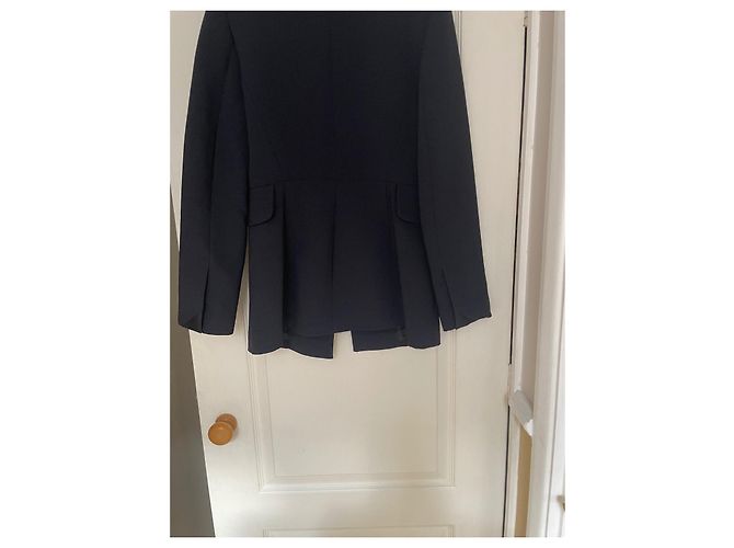 Tara Jarmon Blazer aus Wolle in Navy Blau mit Satindetails - Ansicht 8