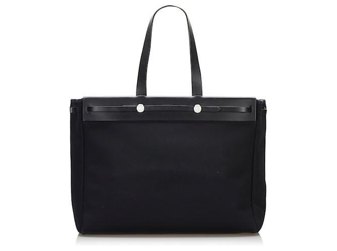 Hermès Hermes Black Herbag Cabas MM Nero - vista 3