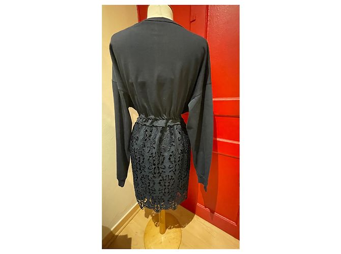 See by Chloé Abito Blu Navy in Cotone e Pizzo 38 - vista 3
