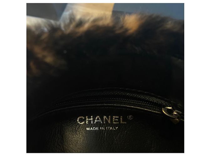 Timeless Borsa a mano Chanel in pelliccia di coniglio con catena argentata Multicolore - vista 5