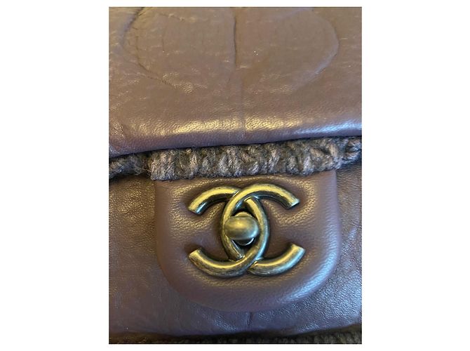 Timeless Borsa Chanel in lana e pelle viola Porpora - vista 6