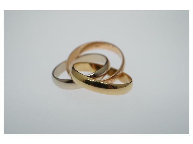 Les Must De Cartier Trinity-Band-Ring 18 Karat Rose, Weiß- und Gelbgold Gold hardware - Ansicht 3