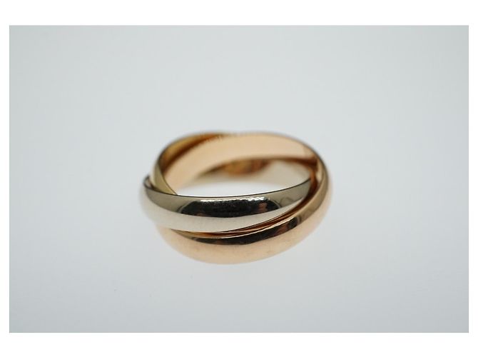 Les Must De Cartier Trinity-Band-Ring 18 Karat Rose, Weiß- und Gelbgold Gold hardware - Ansicht 4