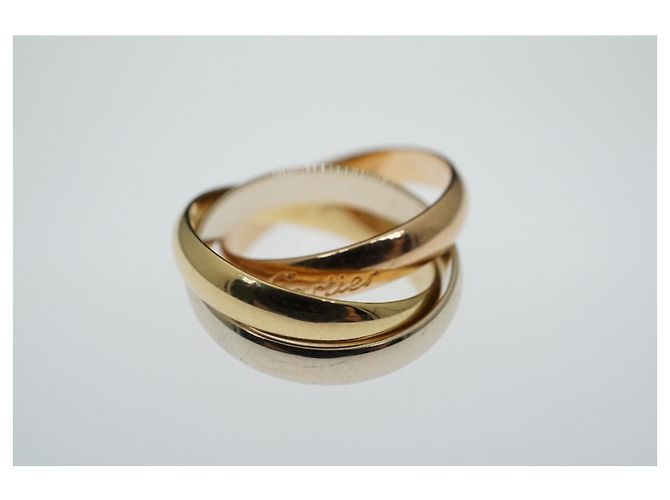 Les Must De Cartier Trinity-Band-Ring 18 Karat Rose, Weiß- und Gelbgold Gold hardware - Ansicht 5