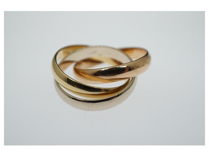 Les Must De Cartier Trinity-Band-Ring 18 Karat Rose, Weiß- und Gelbgold Gold hardware - Ansicht 6
