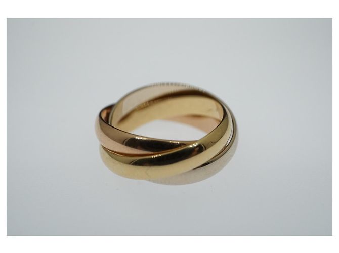 Les Must De Cartier Trinity-Band-Ring 18 Karat Rose, Weiß- und Gelbgold Gold hardware - Ansicht 7