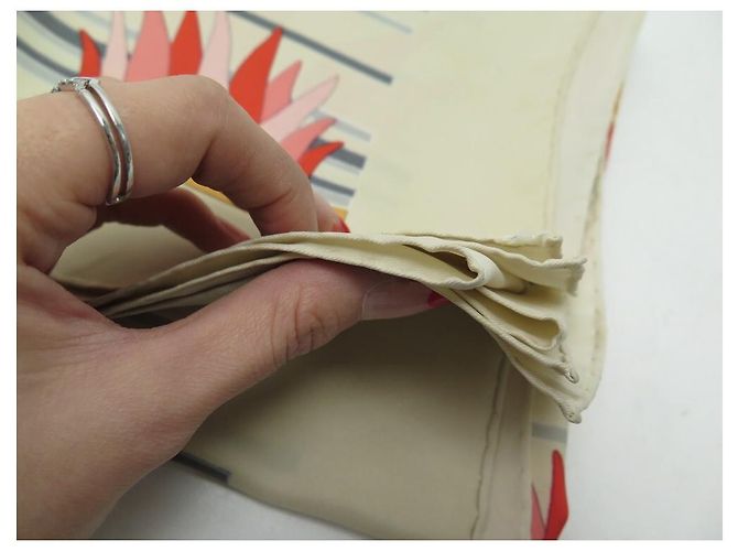 Hermès HERMES SCIARPA SUPERIORE ALLE ERBE METZ CARRE 90 SCIARPA IN SETA BEIGE - vista 10