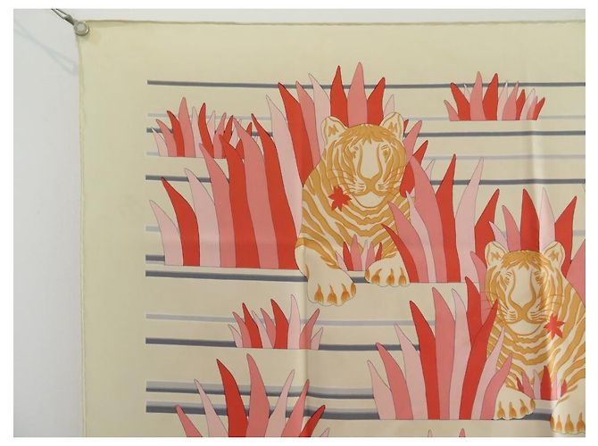 Hermès HERMES SCIARPA SUPERIORE ALLE ERBE METZ CARRE 90 SCIARPA IN SETA BEIGE - vista 2