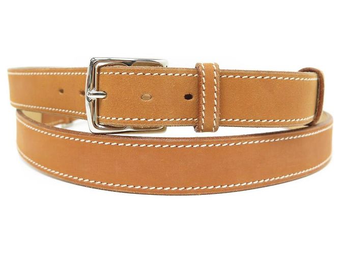 Hermès NEU HERMES STEIGBÜGEL GÜRTEL gefüttert TURN LEDER BARENIA T80 + GÜRTELKASTEN Karamell - Ansicht 2