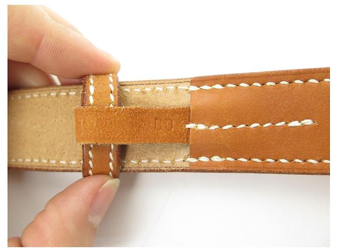Hermès NEU HERMES STEIGBÜGEL GÜRTEL gefüttert TURN LEDER BARENIA T80 + GÜRTELKASTEN Karamell - Ansicht 9