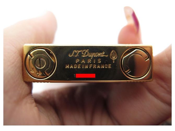 NEUF BRIQUET ST DUPONT LIGNE 2 WINDSOR OR JAUNE & LAQUE BLEUE LIGHTER - vue 5