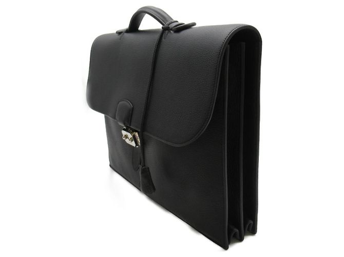Hermès Clemence Sac A Depeches 38 ventiquattrore Nero - vista 3