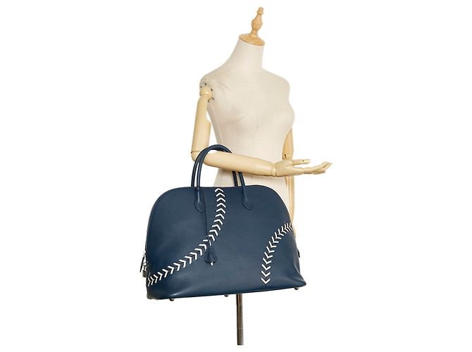Hermès Borsa Bolide da baseball blu Hermes - vista 11
