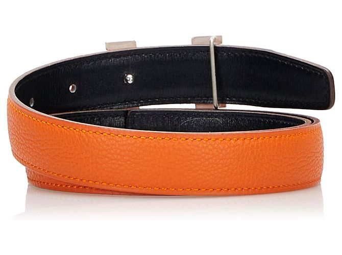 Hermès Cinturón de cuero Hermes Orange Constance - vista 3