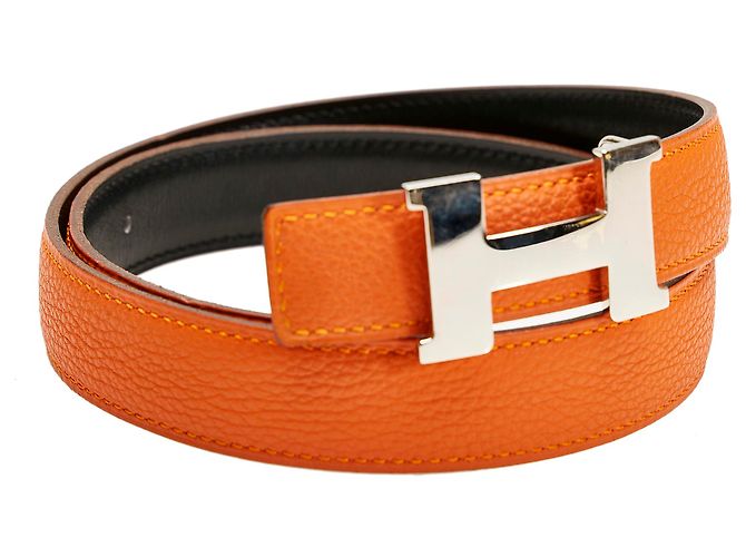 Hermès Cinturón de cuero Hermes Orange Constance - vista 6