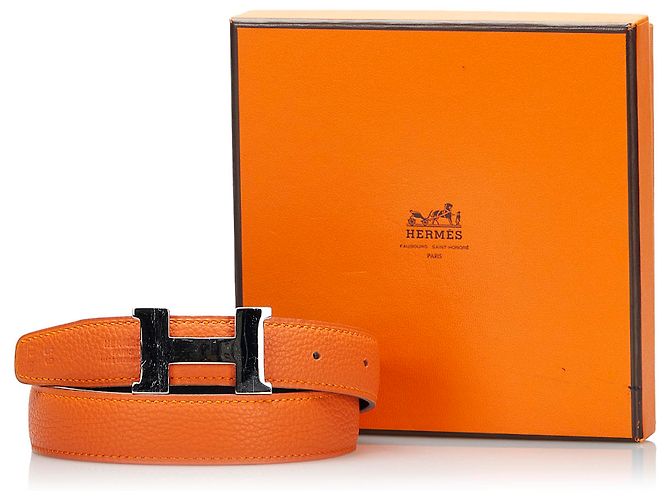 Hermès Cinturón de cuero Hermes Orange Constance - vista 8