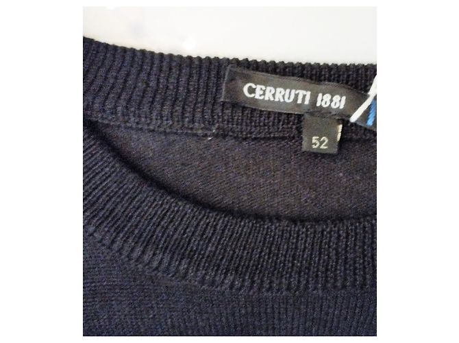 Cerruti 1881 CERRUTI MIXED BOYFRIEND PULLOVER TRENDY LOOSE Schwarz - Ansicht 4