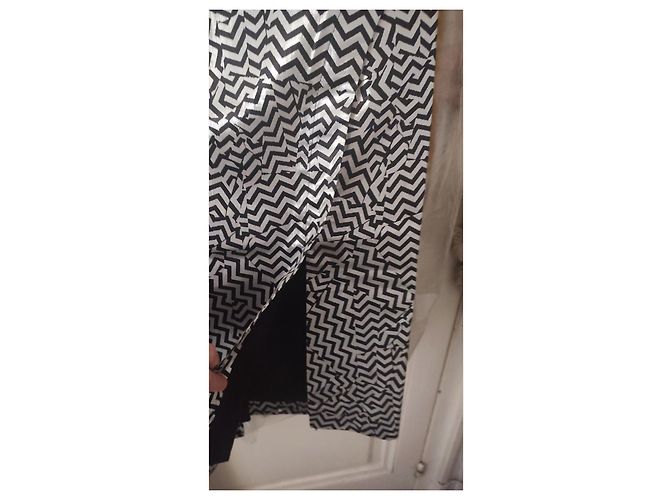 Autre Marque Kenzo Kleid aus Seide Silber und Schwarz Größe S - Ansicht 2