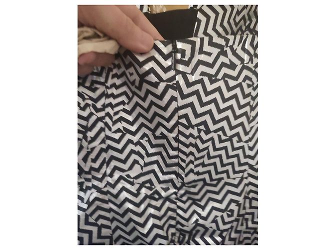 Autre Marque Kenzo Kleid aus Seide Silber und Schwarz Größe S - Ansicht 7
