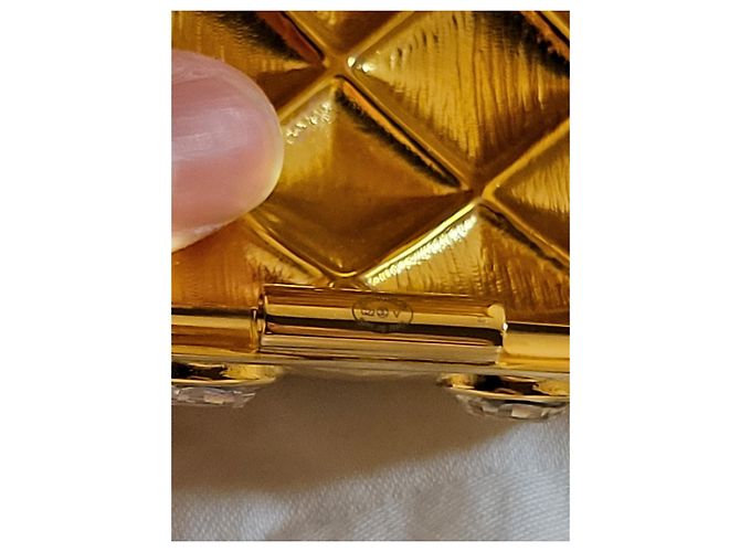 Bracciale Rigido Chanel Oro Strass e Faux Pearl D'oro - vista 3