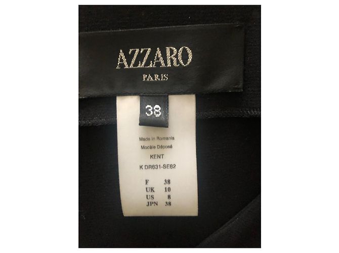 Azzaro Kleid aus schwarzer Seide mit Strassknöpfen - Ansicht 3
