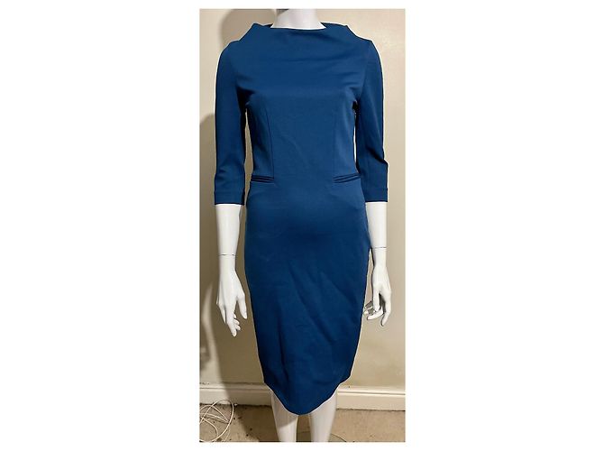 Diane Von Furstenberg DvF New Maidey Etuikleid in Blau - Ansicht 2