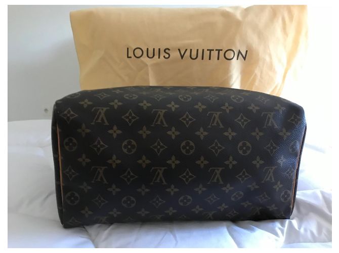 Borsa a mano Louis Vuitton Speedy 35 Marrone in Tela - vista 4